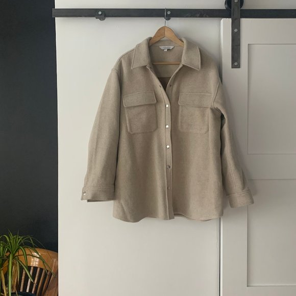 Oversized Wool Blend Workwear Shirt or Jacket - Picture 3 of 4